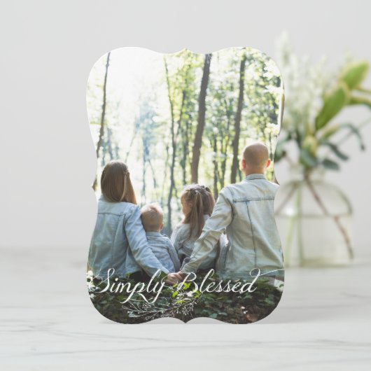 Eenvoudig 'Blessed'-foto met prettige kerstKaart (Staand voorkant)