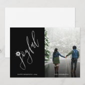 Eenvoudig blij handgeschreven script foto vakantie feestdagenkaart (Voorkant / Achterkant)