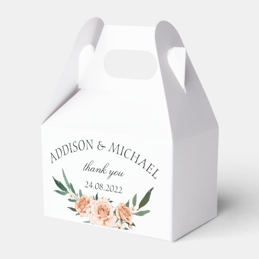 Eenvoudig bloeiend huwelijk bedankdoosjes (Voorkant Zijde)