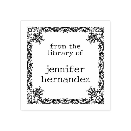 Eenvoudig  Bloem Lijst uit de Bibliotheek van Rubberstempel (Afrduk)