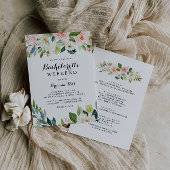 Eenvoudig Bloemen Groen Bladgroen Bachelorette Wee Kaart