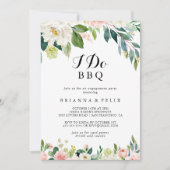 Eenvoudig Bloemen Groen Ik doe BBQ Verlovingsfeest Kaart (Voorkant)
