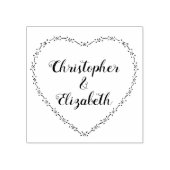 Eenvoudig Bloemen Hart Krans Land Bruiloft Script Rubberstempel (Afrduk)