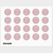 Eenvoudig Bloemen Kruis op Roze Doop Ronde Sticker (Vel)