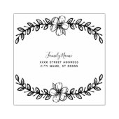 Eenvoudig Bloemen retouradres Rubberen stempel (Afrduk)