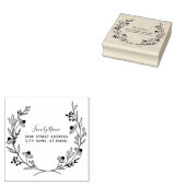 Eenvoudig Bloemen retouradres Rubberen stempel (Gestempeld)