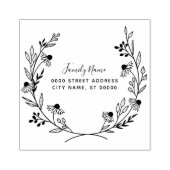 Eenvoudig Bloemen retouradres Rubberen stempel (Afrduk)
