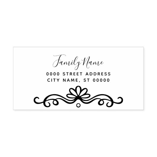 Eenvoudig Bloemen retouradres Zelfinkkend stempel (Design)