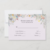 Eenvoudig Bloemen Varens Lavendel Trouw Monogram RSVP Kaartje (Voorkant)