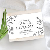 Eenvoudig Bloemen Zwart & Wit Zeep Bar Wrapper Lab