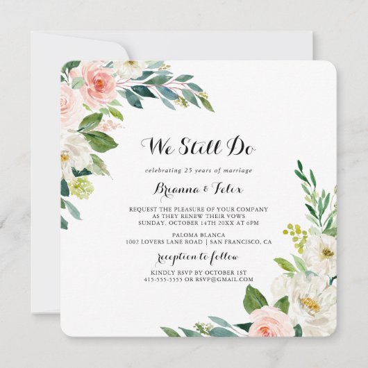 Eenvoudig bloemengroen doen we nog steeds gelofte kaart (Voorkant)