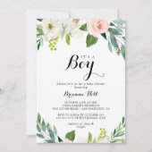 Eenvoudig bloemengroen Het is een Baby shower voor Kaart (Voorkant)