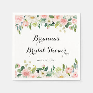 Eenvoudig bloemengroen kalligrafie Vrijgezellenfee Servet