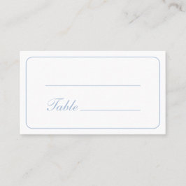 Eenvoudig Bloemenkruis op lichtblauwe doop Plaatskaartje