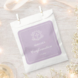 Eenvoudig bloemenkruis op Lila bevestiging Bedankzakje