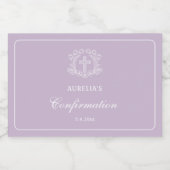 Eenvoudig bloemenkruis op Lila bevestiging Sparkling Wijnetiket (Enkel label)