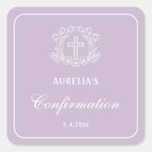 Eenvoudig bloemenkruis op Lila bevestiging