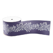 Eenvoudig  bloemenpatroon Paars White G Grosgrain Lint (Spoel)