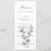 Eenvoudig bloemenscript Wedding Menu kaart (Voorkant)