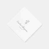 Eenvoudig bloemenscript wit boho bruiloft op maat servet (Hoek)