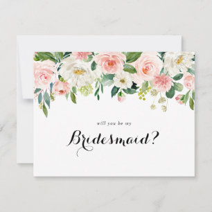 Eenvoudig bloemgroen gebladerte bruidsmeisje voors notitiekaartje