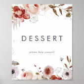 Eenvoudig bloemig dessertbord bord poster (Voorkant)