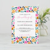 Eenvoudig bloemig Elegant Script Kaart (Staand voorkant)