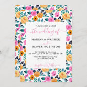 Eenvoudig bloemig Elegant Script Kaart (Voorkant / Achterkant)