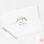 Eenvoudig bloemig groen blad bruiloftsdankjeshoude ronde sticker (Envelop)