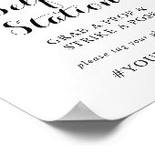 Eenvoudig bloemig groen blad selfie station bord poster (Hoek)