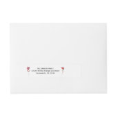 Eenvoudig bloemig kerst rood dennengroen boeket adreslabel wikkel (Voorkant)