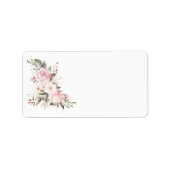 Eenvoudig bloemig roze babyshower-adres etiket (Voorkant)