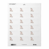 Eenvoudig bloemig roze babyshower-adres etiket (Full Sheet)
