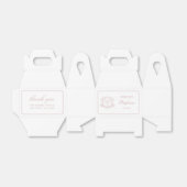 Eenvoudig bloemig roze kruis doop bedankdoosjes (Uitgevouwen)