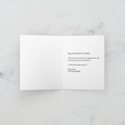 Eenvoudig, bloemig, -stijl "Dank u" Kaart (Binnen)