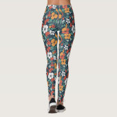 Eenvoudig bloemmotief ontwerp leggings (Achterkant)