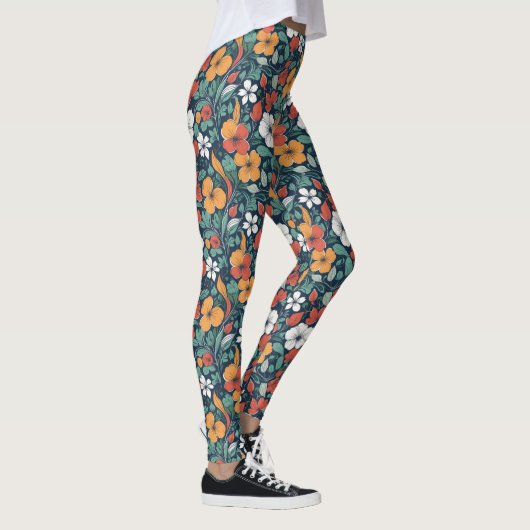 Eenvoudig bloemmotief ontwerp leggings (Rechts)