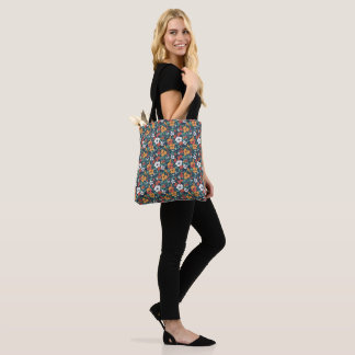 Eenvoudig bloemmotief ontwerp tote bag