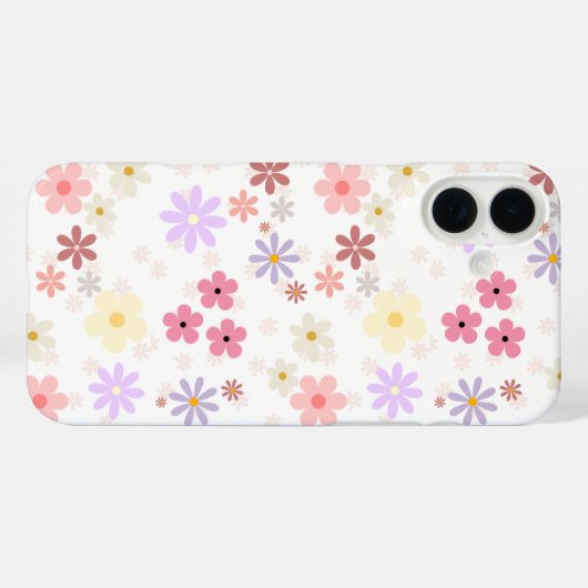Eenvoudig bloempatroon Case-Mate iPhone case (Achterkant (horizontaal))