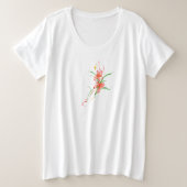 Eenvoudig bloempatroon grote maat t-shirt (Design voorkant)