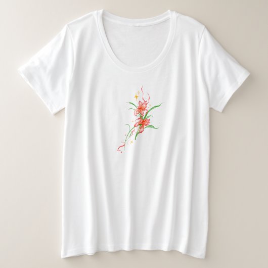 Eenvoudig bloempatroon grote maat t-shirt (Design voorkant)
