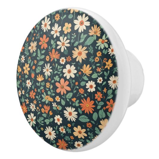 Eenvoudig bloempatroon keramische knop (Rechts)