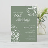 Eenvoudig bloemsalie 50ste verjaardagsfeest kaart (Staand voorkant)