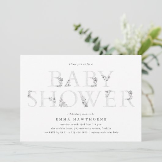 Eenvoudig bloemtype Genderneutraal Baby shower Kaart (Staand voorkant)
