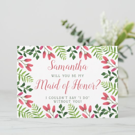 Eenvoudig bloesem | Bent u mijn dienstmeisje? Kaart (Staand voorkant)