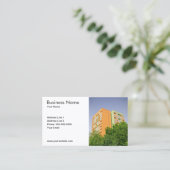 Eenvoudig blok van Flats Photo Real Estate Agent Visitekaartje (Staand voorkant)