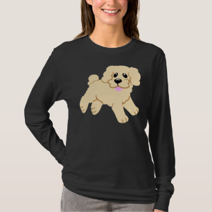 Eenvoudig Blondine Poedel Puppy Roze T-shirt