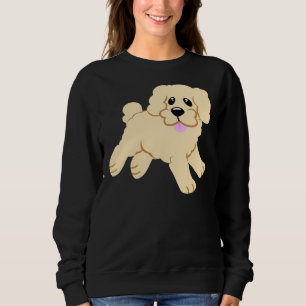 Eenvoudig Blondine Poedel Puppy Roze Trui
