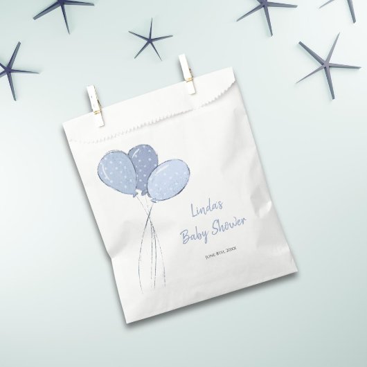 Eenvoudig Blue Balloon Baby shower Bedankzakje
