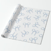 Eenvoudig Blue Bow-inpakpapier Cadeaupapier (Uitgerold)